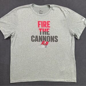 Nike Dri Fit Tampa Bay Buccaneers Fire The Cannons Gray Shirt XL NFL